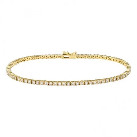 14k Yellow Gold Diamond Classic Tennis Bracelet