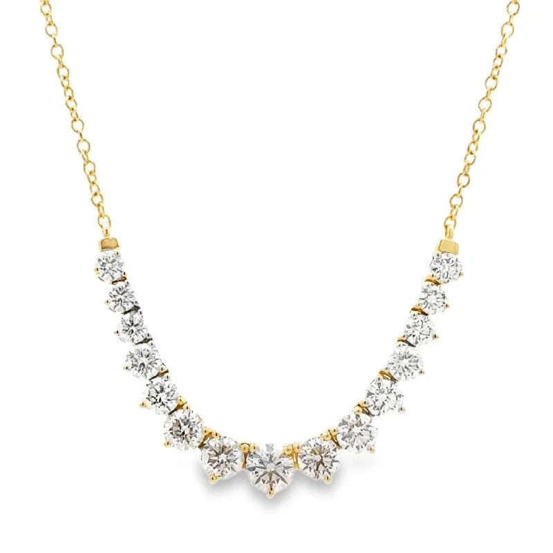 14K Yellow Gold Graduated Diamond Necklace