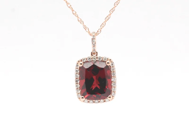 handmade ceramic bead bracelet 14KW 4.75 Ct Garnet and Diamond Pendant