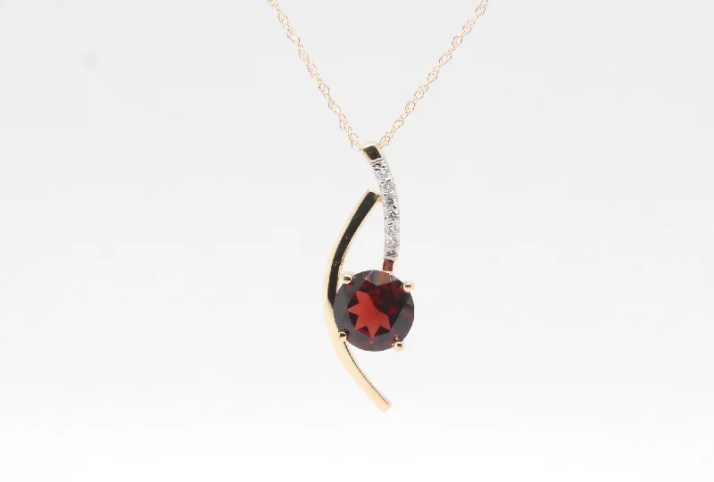real garnet stacking rings 14KY 1.75 Ct Garnet and Diamond Pendant