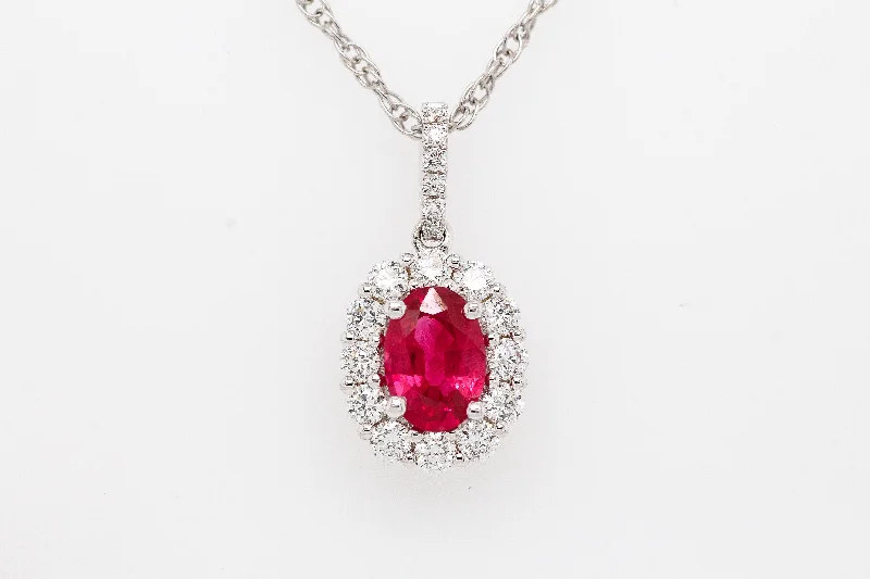 18KW Ruby and Diamond Pendant