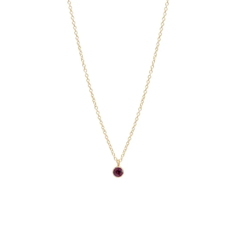 star-shaped cartilage stud earrings 14k Single 3mm Birthstone Pendant Necklace