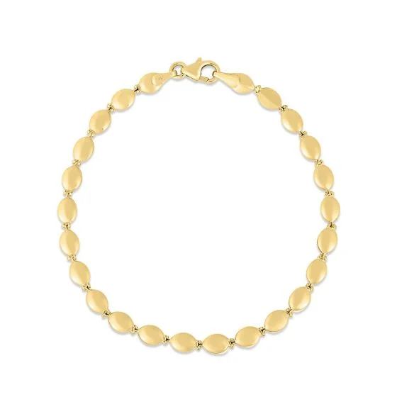 black and gold wedding band 4MM Yellow Gold Pebble Bracelet
