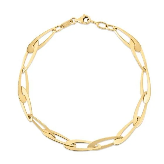 dainty sapphire stacking rings 5.4mm Yellow Gold Fancy Chain Link Bracelet