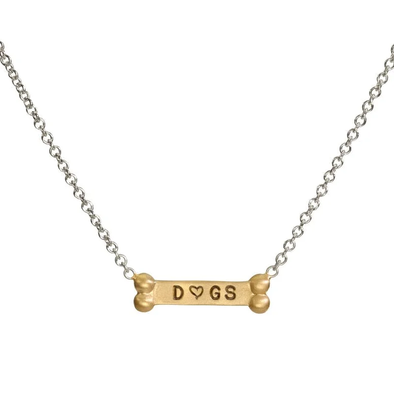 celestial galaxy planet necklace Silver & Gold Dog Bone Accent Chain