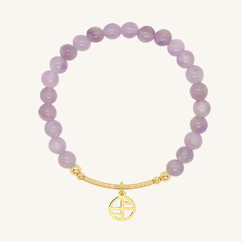 modern geometric drop earrings Amethyst Charm Bracelet - Stone of Peace