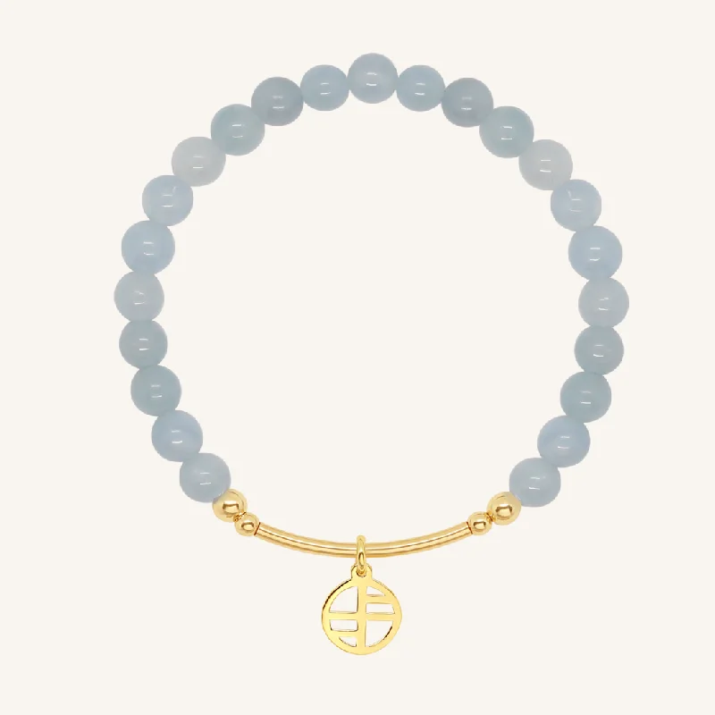 classic cubic zirconia pendant Angelite Charm Bracelet - Stone of Connection