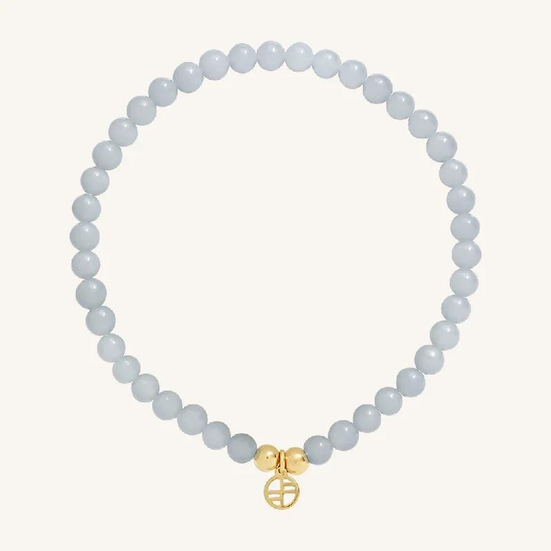 round cut diamond engagement ring Angelite Lumier Bracelet - Stone of Connection