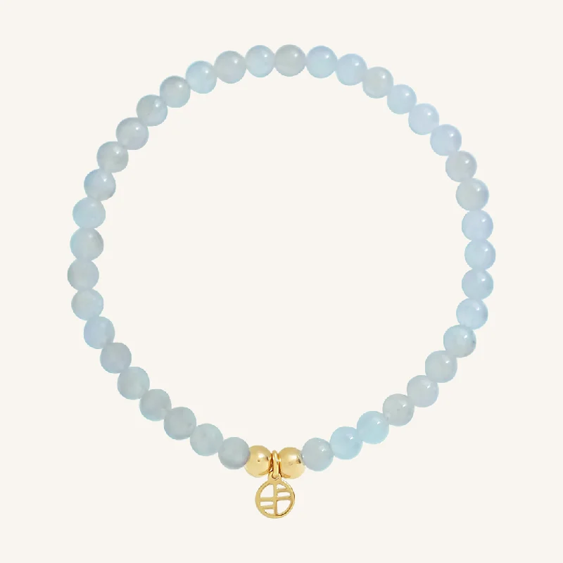 titanium spinner ring anxiety relief Aquamarine Lumier Bracelet - Stone of Serenity