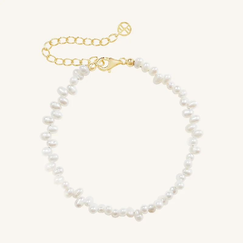 silver feather charm necklace Aspen Pearl Bracelet 3mm