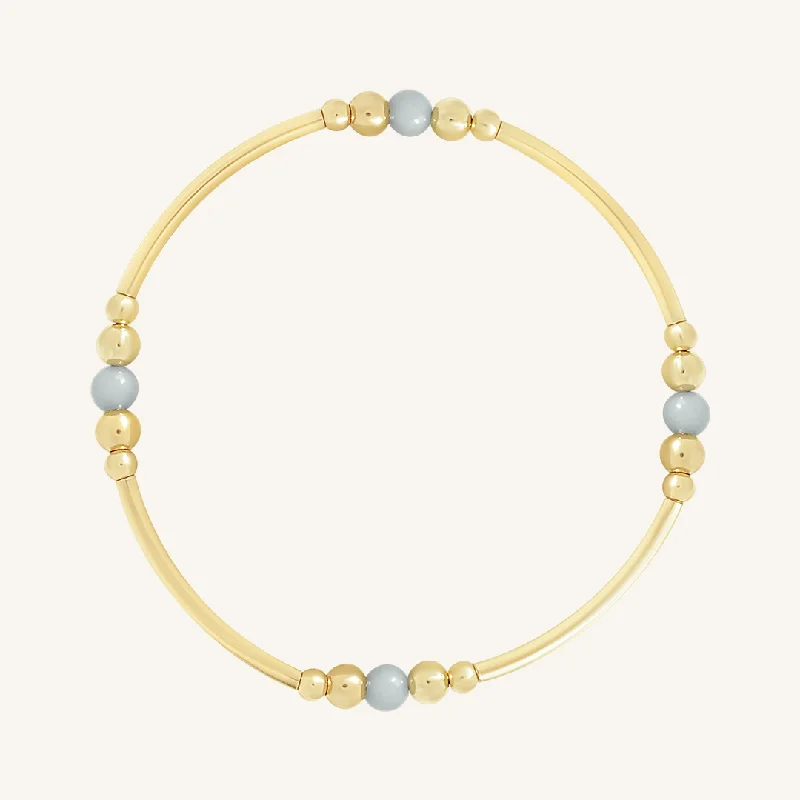 stackable gold bangle set Angelite Ava Bracelet - Stone of Connection