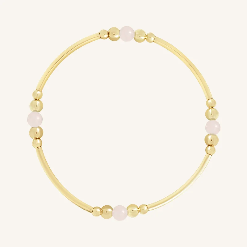 bezel set engagement ring modern Rose Quartz Ava Bracelet - Stone of Love