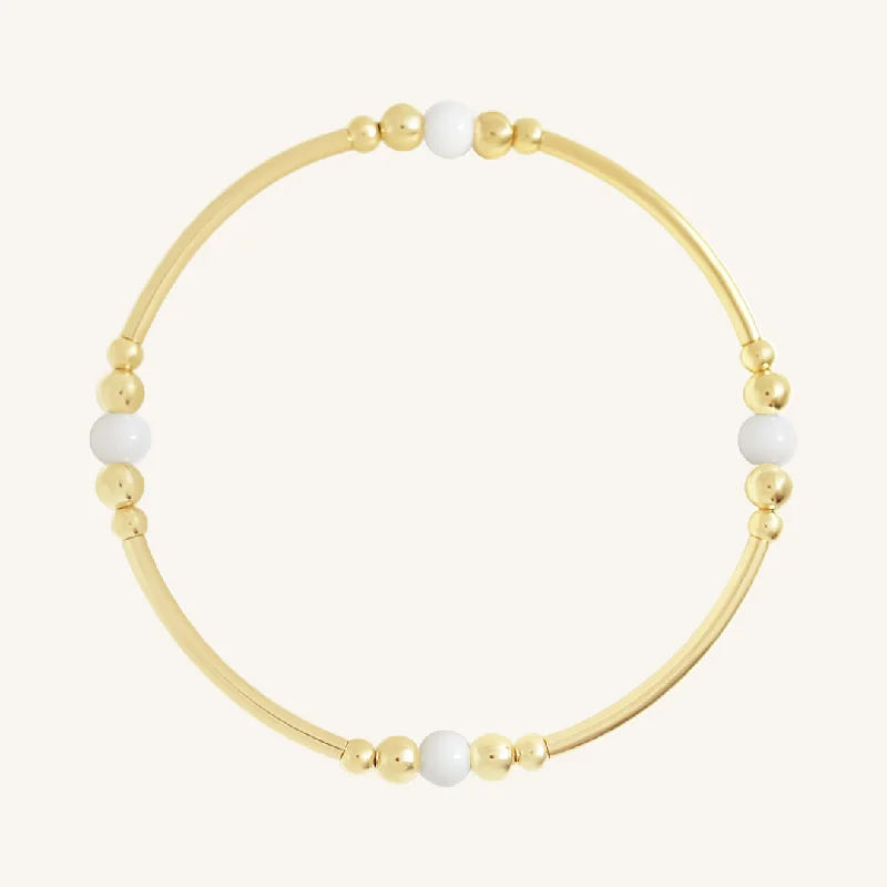 celestial sun and moon earrings White Agate Ava Bracelet - Stone of Resilience