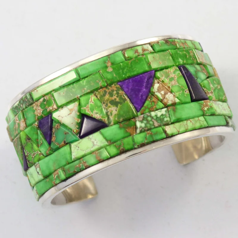 simple gold bar stud earrings Carico Lake Turquoise and Sugilite Cuff