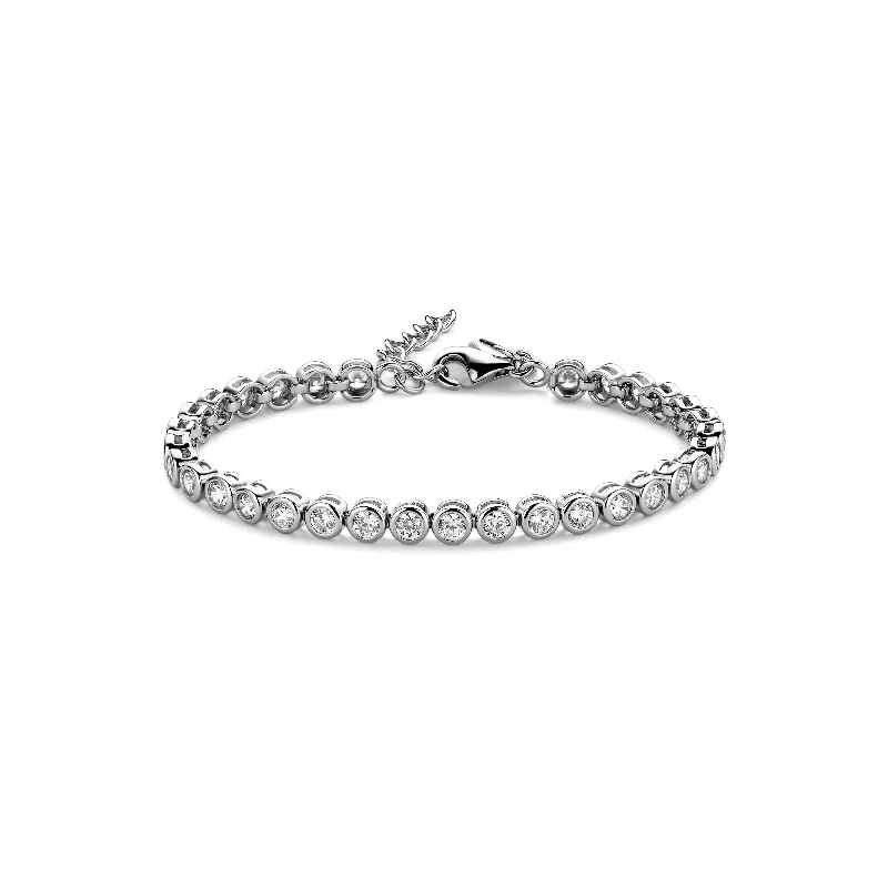 rose gold ring with diamonds Casablanca Sterling Silver CZ Tennis Bracelet: Medium