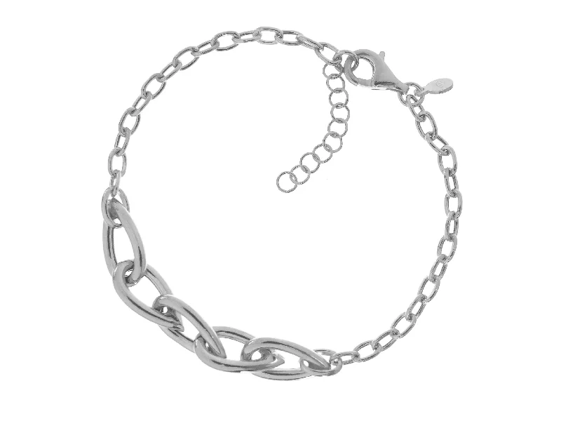simple crystal pendant necklace Casablanca Sterling Silver Link Bracelet