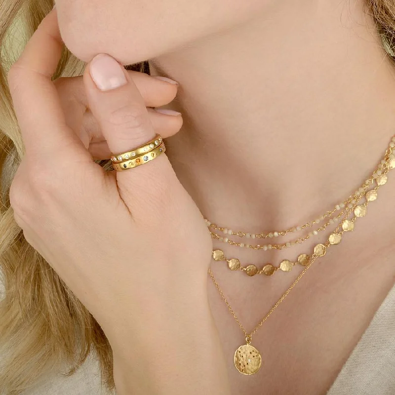 small diamond nose stud Celestial Sign Necklace