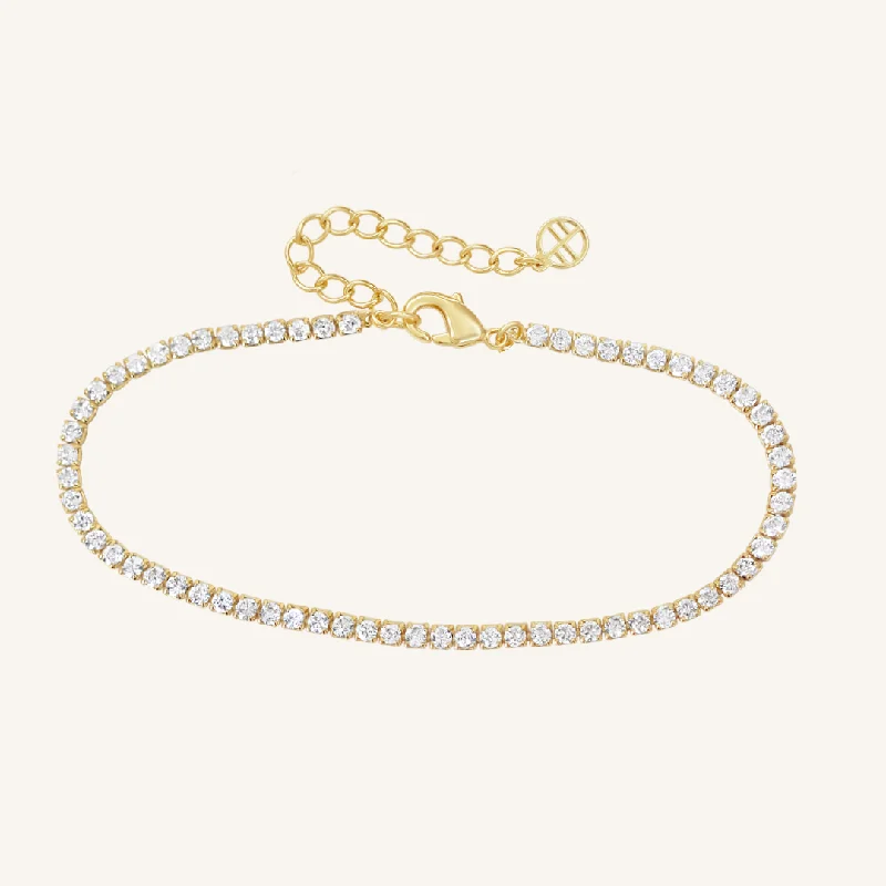 minimalist rose gold stacking rings Charli Tennis Bracelet