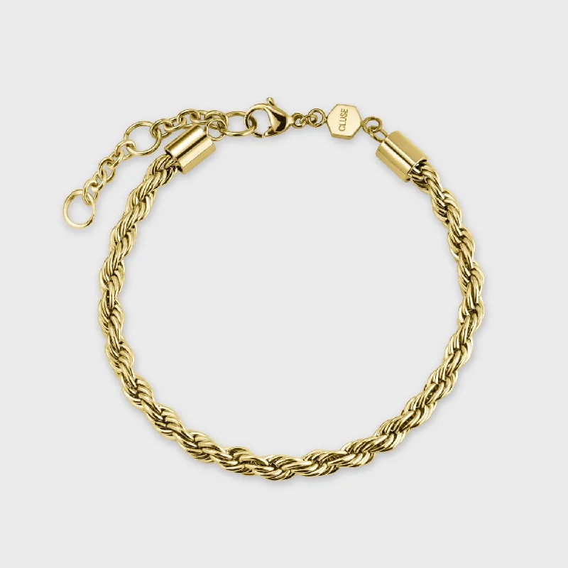 modern baguette diamond ring Essentielle Rope Bracelet Gold Colour