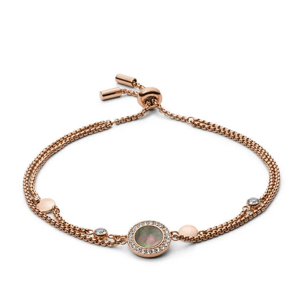 custom nameplate bracelet silver Fossil Grey Mother of Pearl Stainless Steel Rose Gold Bolo Bracelet