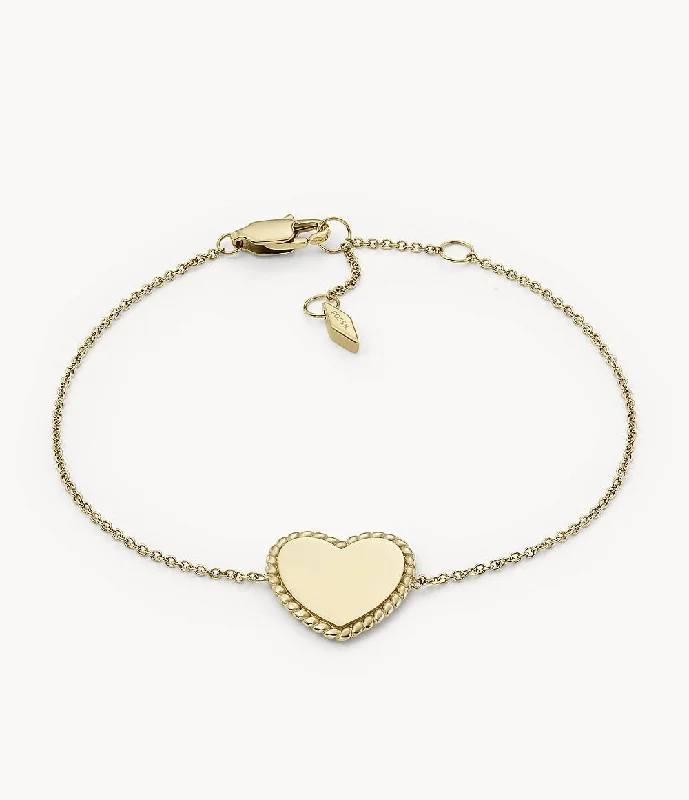 white gold infinity ring Fossil Stainless Steel Yellow Gold Heart Bracelet