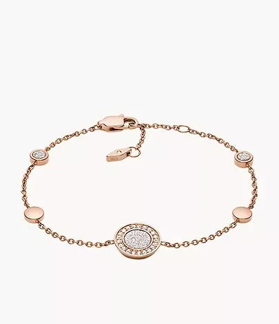 vintage Victorian brooch pin Fossil Rose Gold Plated Disc Bracelet