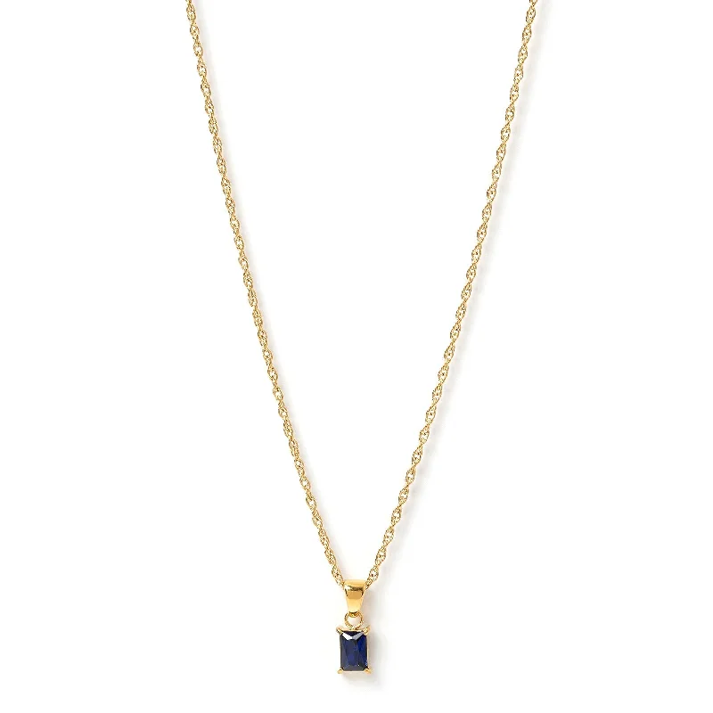 Gia Gold Necklace - Sapphire