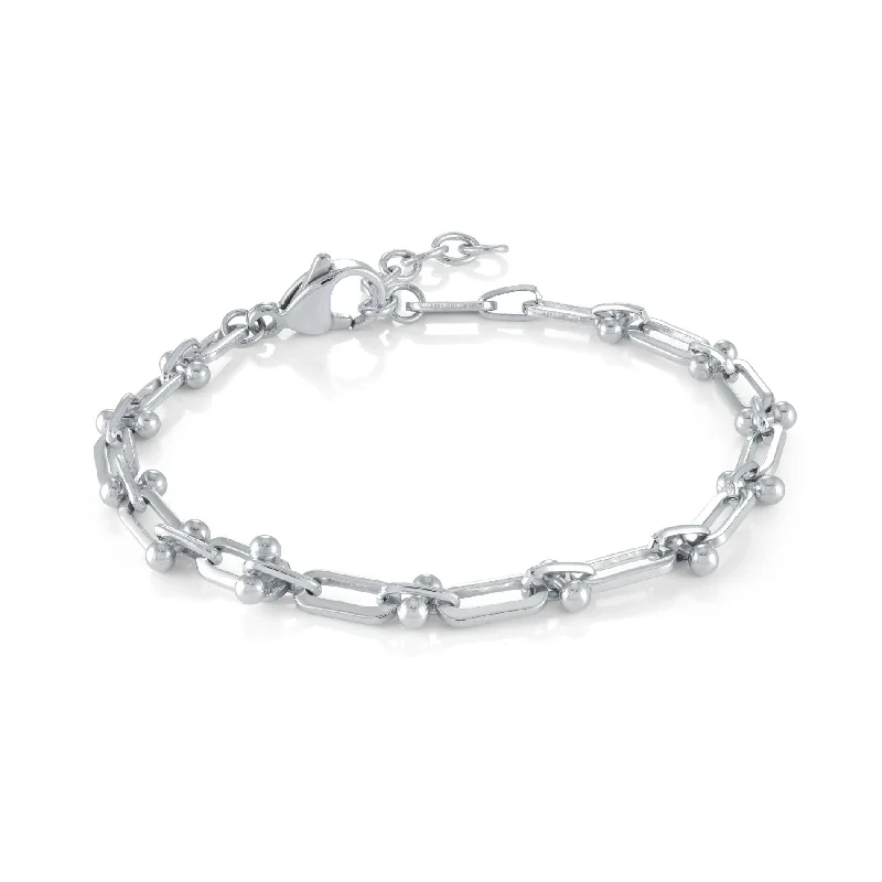 dainty cherry blossom ring Italgem Stainless Steel U Link Bracelet