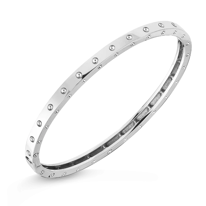 modern geometric silver ring Roberto Coin 18K Gold Pois Moi Oval Bangle - 7771358AWBA0