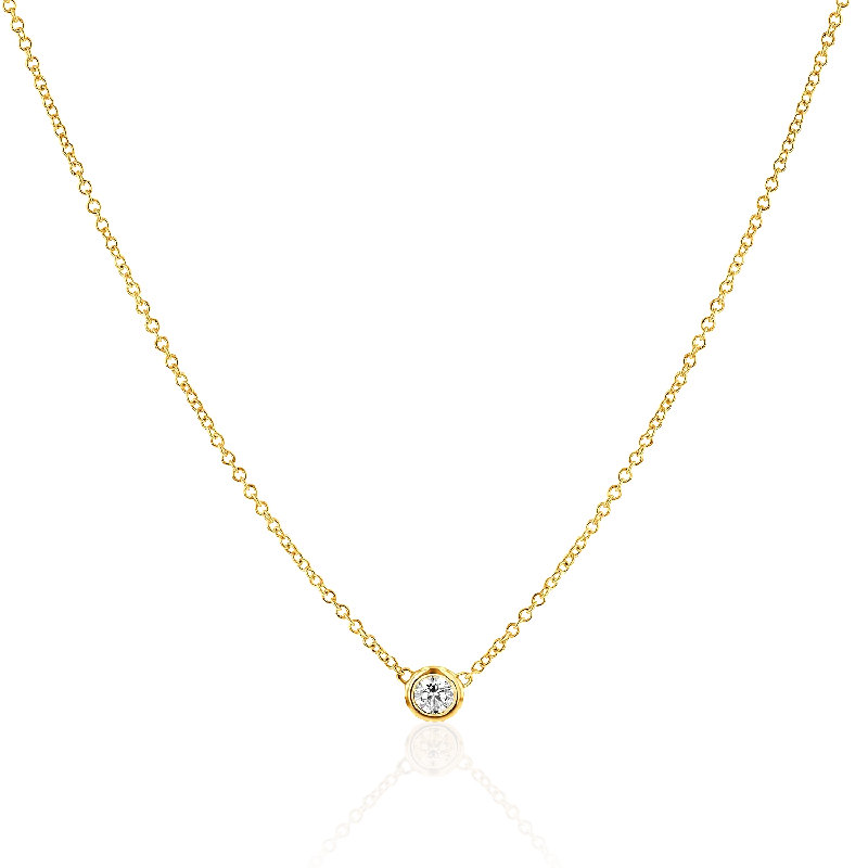 Diamond Solitaire Bezel Necklace