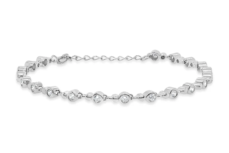 personalized couples ring engraved Casablanca Sterling Silver CZ Bracelet