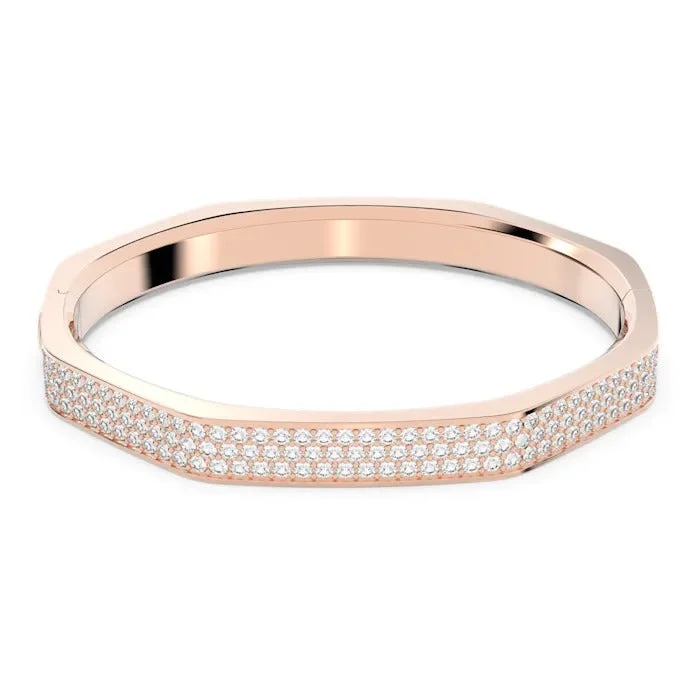 aquamarine and diamond wedding ring Swarovski Dextera Bangle Bracelet: Rose Tone