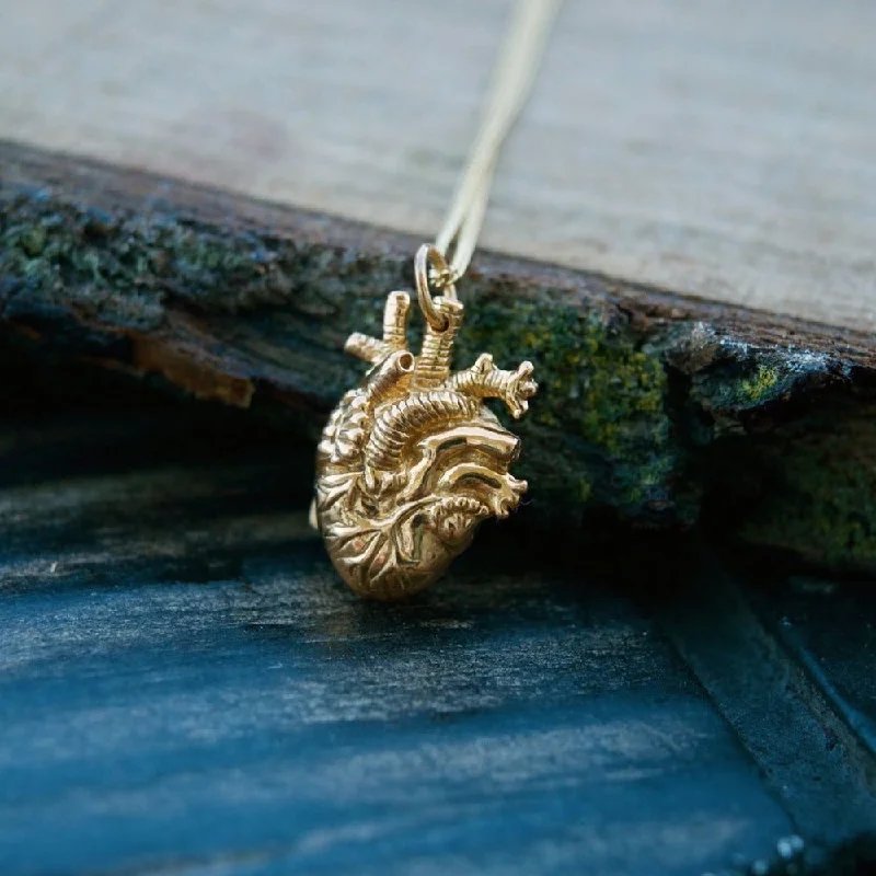 Tiny Anatomical Heart Necklace