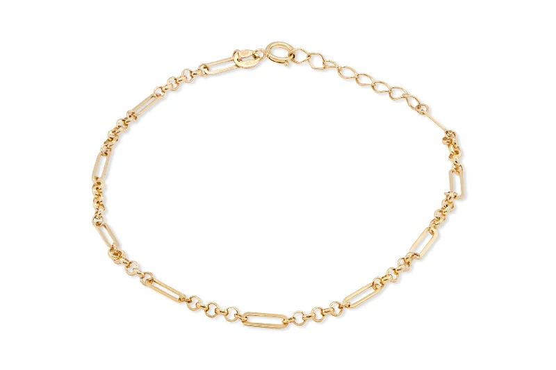 birthstone stacking rings set Yellow Gold Paperclip Bracelet
