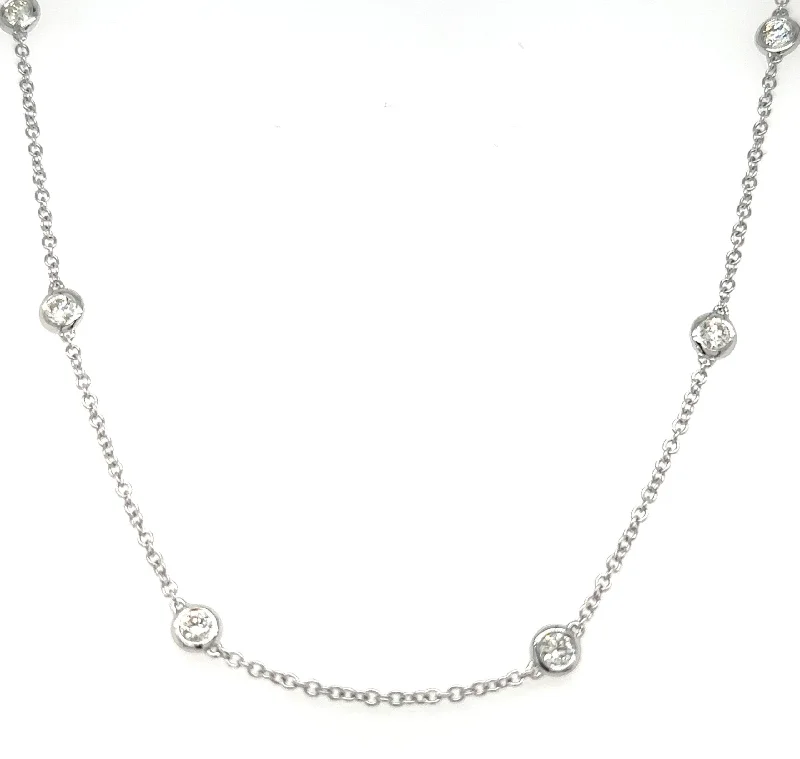 dainty birthstone ring for women 1.22ct t.w. Diamond by the Yard Chain Necklace