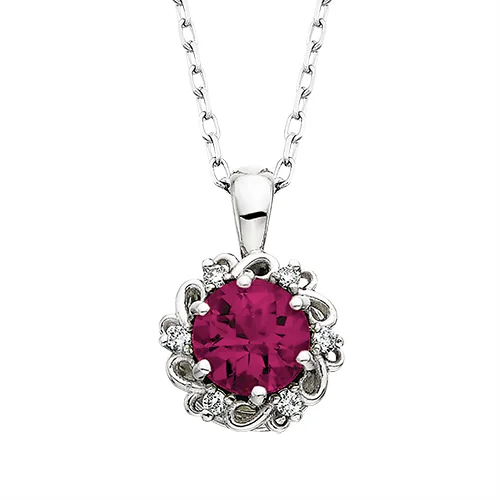 vintage platinum wedding band 10 Karat Rhodolite Birthstone Pendant Necklace