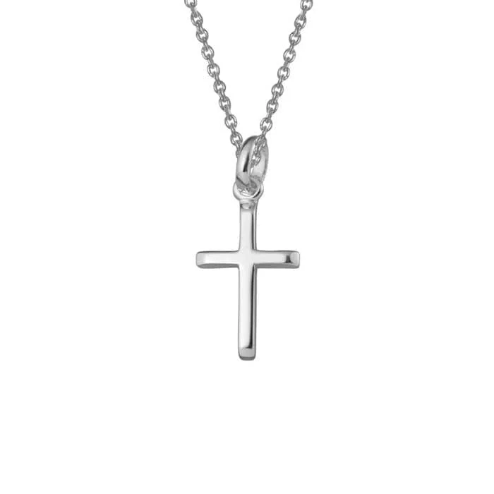 delicate gold band ring Mountz Collection Beveled Cross in Sterling Silver
