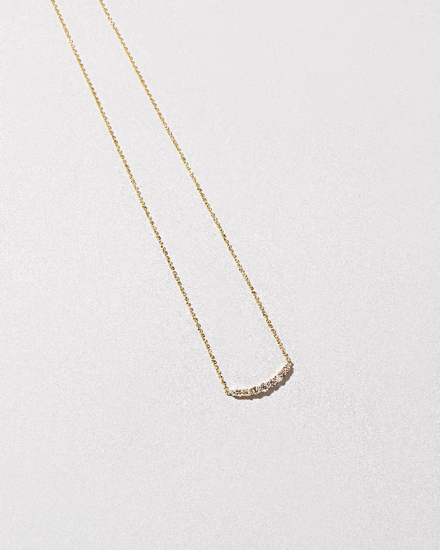 gold-plated chain necklace with charms Crescent Necklace - White Diamond