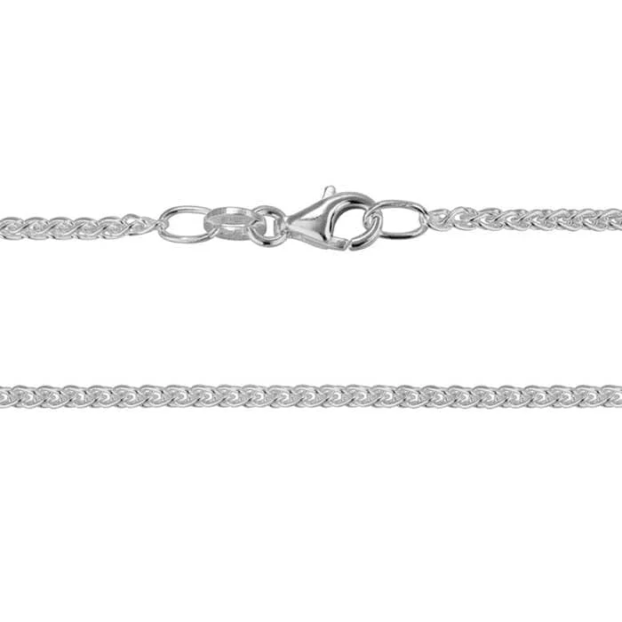 personalized pet photo necklace Mountz Collection 18" Wheat Chain in Sterling Silver