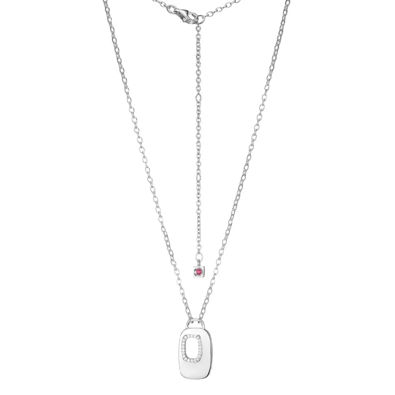 tiny opal stud earrings Elle Silver Modern Drop Pendant Necklace