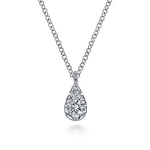bohemian anklet with shells Gabriel & Co., 14K  White Teardrop Pendant Necklace