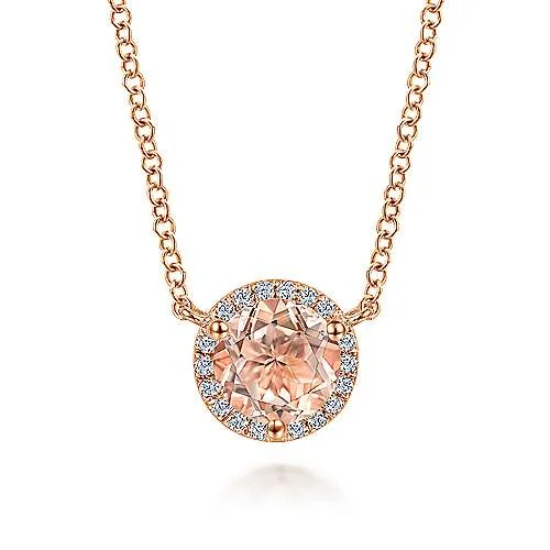 men’s rugged leather bracelet Gabriel & Co. Rose Morganite Pendant Necklace