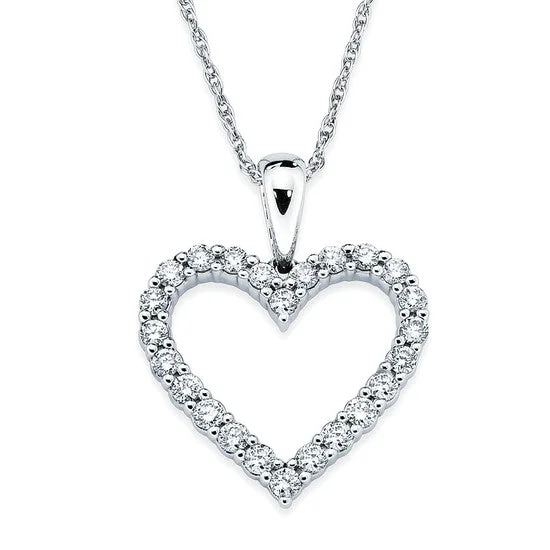 delicate chain necklace gold White gold Diamond Heart Pendant Necklace