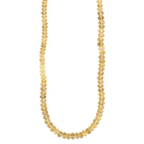 minimalist sapphire drop necklace 20" Gold and Citrine Beaded Necklace