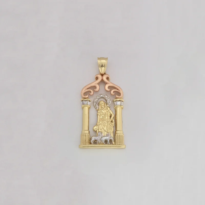 minimalist stacking rings set Lazarus Arch CZ Tricolor Solid Pendant (14K)