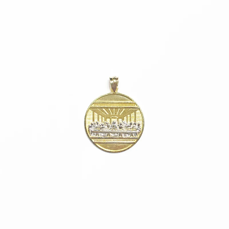 vintage platinum wedding band The Last Supper Two-Tone Medallion Pendant (14K)
